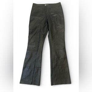 Leather Pants Black 31" X 32" Mini Boot Lined Cecil Germany Real Lambskin Soft